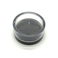 Empty customized clear round plastic cosmetic jars for loose powder makeup powder case with sifter